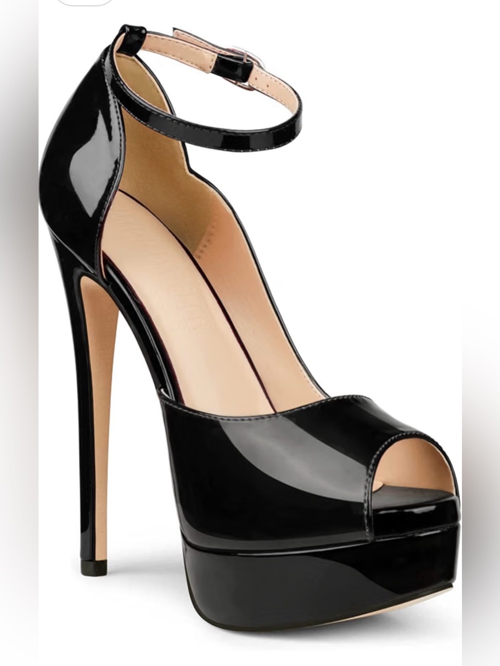 Women's Platform Stiletto Heels Shoes Peep Toe Pumps 6 inch Heels sz 8.5 in box